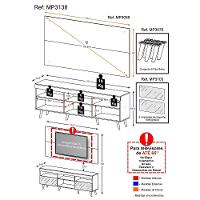 Rack com Painel TV até 65" Espelho e Pés Retrô Multimóveis - 6