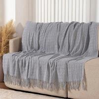 Manta Xale Rubi 1,70m X 1,40m Com Franja Para Sofá Cama 100% Algodão 01 Peça - Cinza - 1