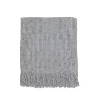 Manta Xale Rubi 1,70m X 1,40m Com Franja Para Sofá Cama 100% Algodão 01 Peça - Cinza - 2