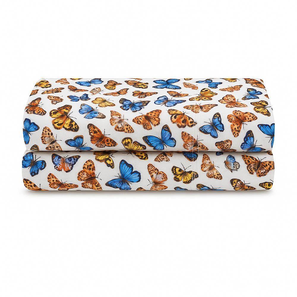 Lençol De Cima Avulso Luar Estampado Queen 01 Peça Malha 100% Algodão - Borboleta - 1