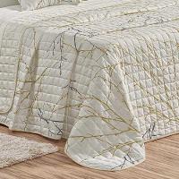 Kit Cobre Leito Colcha Tunes Queen 3 Peças Estampado 180 Fios - Gallys - 100% Poliéster - 2