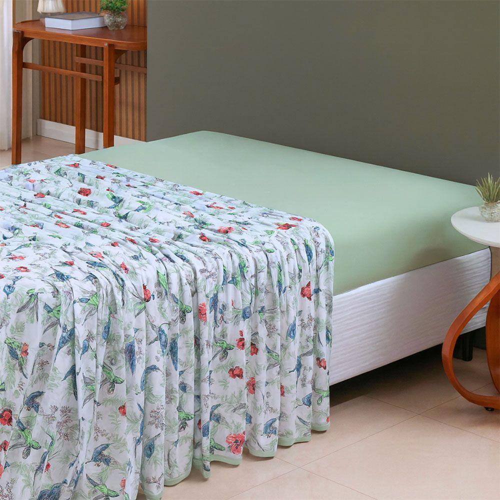 Lençol De Cima Avulso Luar Estampado King 01 Peça Malha 100% Algodão - Birds - 3