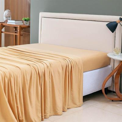 Lençol De Cima Avulso Minimal Liso Casal 01 Peça Malha 100% Algodão - Mostarda