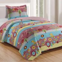 Kit Cobre Leito Colcha Magic Solteiro Infantil 2 Peças Microfibra 180 Fios - Birds Natureza - 100% Poliéster - 1