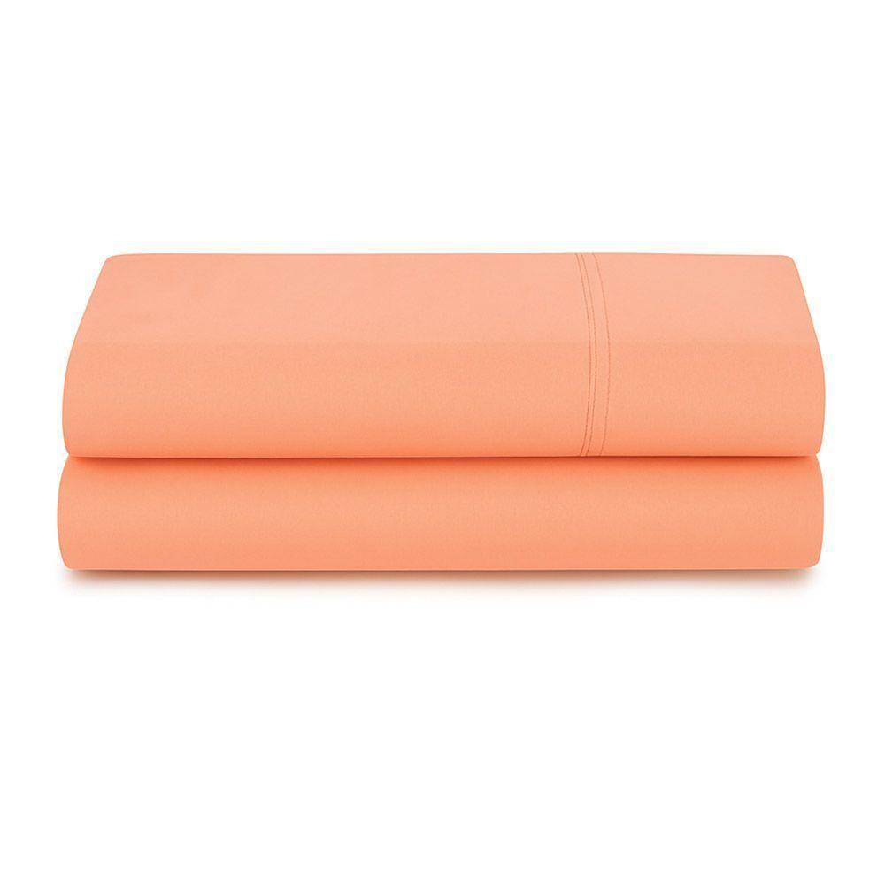 Lençol De Cima Avulso Minimal Liso Solteiro 01 Peça Malha 100% Algodão - Salmão - 3