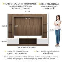 Rack Estante com Painel Tv 65 e 2 Portas Oslo Madeirado - 5