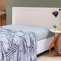 Lençol De Cima Avulso Luar Estampado Casal 01 Peça Malha 100% Algodão - Cinza Geométrico - 3