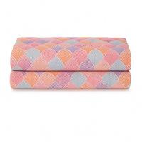 Lençol De Cima Avulso Luar Estampado Casal 01 Peça Malha 100% Algodão - Salmão Geométrico - 1