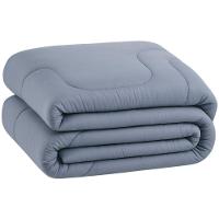 Edredom Bali Liso Solteiro 01 Peça Micropercal Dupla Face 400 Fios Macio - Cinza - 100% Poliéster - 4