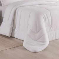 Edredom Bali Liso Casal 01 Peça Micropercal Dupla Face 400 Fios Macio - Branco - 100% Poliéster - 2