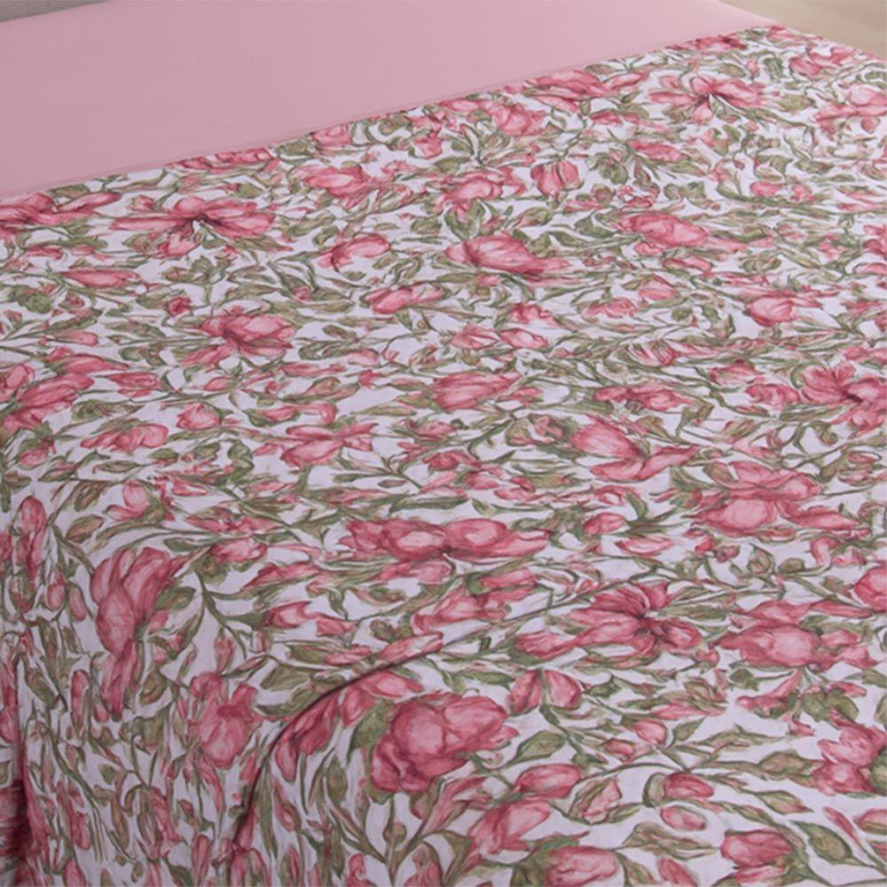 Lençol De Cima Avulso Luar Estampado Solteiro 01 Peça Malha 100% Algodão - Floral - 4