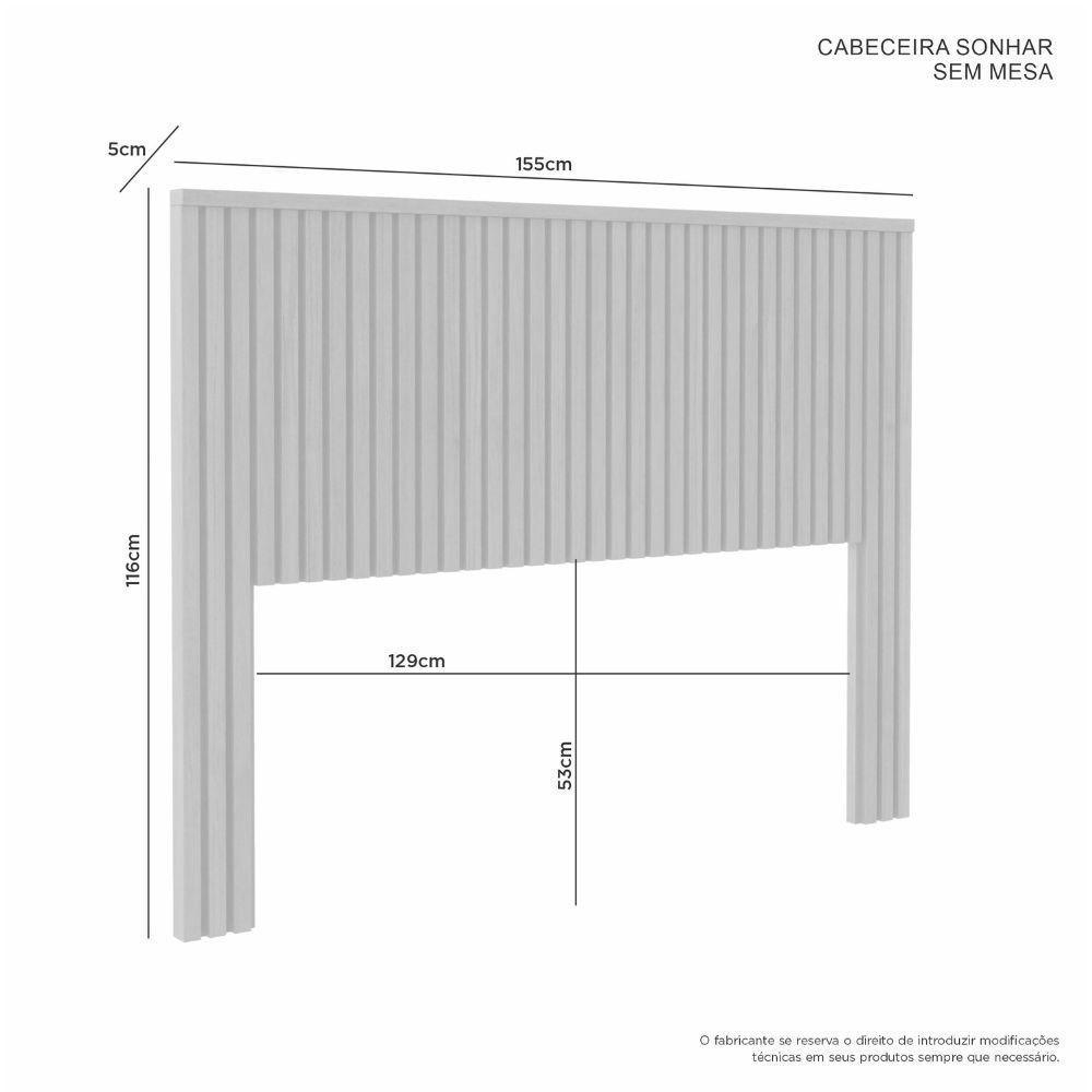 Cabeceira Para Cama De Casal Sonhar Ripada Jcm Cinamomo - 3