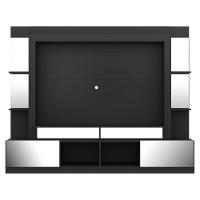 Rack Estante com Painel Tv 65 e Espelho Oslo Preto Fumê - 1