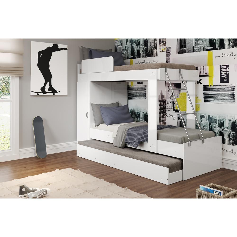 Treliche com Barra de Proteção para Colchão 188x78Cm Branco - 5