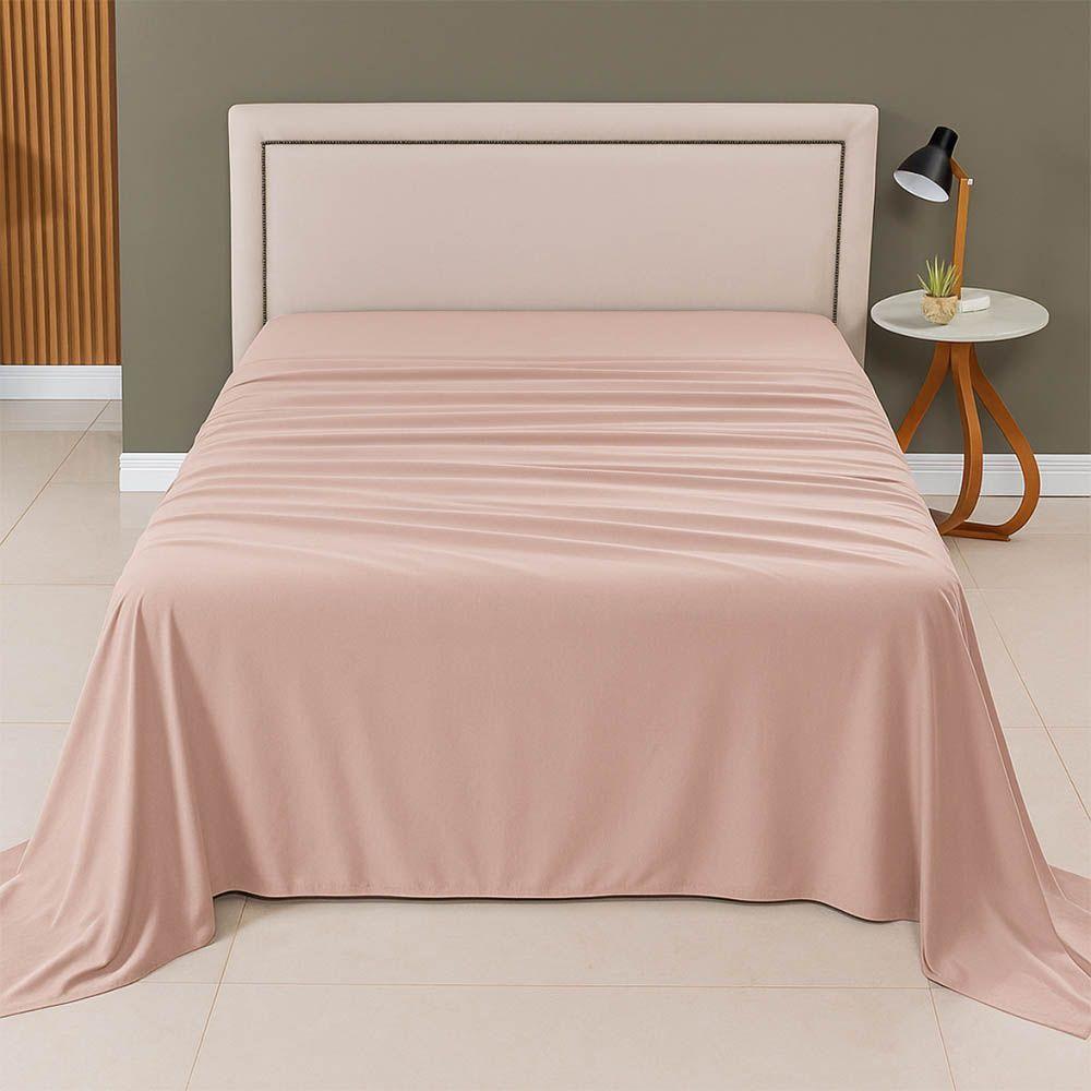 Lençol De Cima Avulso Minimal Liso Queen 01 Peça Malha 100% Algodão - Bege - 3