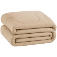 Edredom Bali Liso Casal 01 Peça Micropercal Dupla Face 400 Fios Macio - Bege - 100% Poliéster - 4