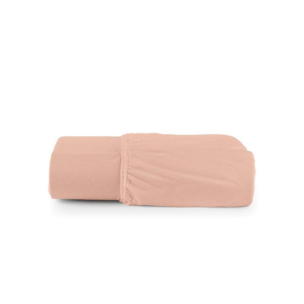 Lençol De Baixo Minimal King Avulso Com Elástico 01 Peça Malha 100% Algodão - Salmão - 3