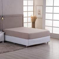 Lençol De Baixo Minimal Queen Avulso Com Elástico 01 Peça Malha 100% Algodão - Bege - 1