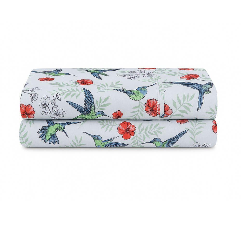 Lençol De Cima Avulso Luar Estampado Casal 01 Peça Malha 100% Algodão - Birds - 1