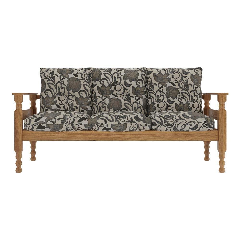 Sofá 3 Lugares Liz Cr7000.T64 Imbuia/Floral - 2