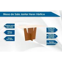 Mesa De Sala Jantar Vértice Sc35 C/ Tampo Madeirado C/ Vidro Curvo 160x90cm Nature - Henn - 2