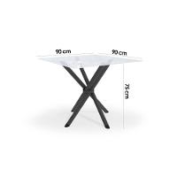 Mesa De Sala Jantar Volga C/ Tampo De Vidro Quadrado 90cm Cromada - Kappesberg - 3