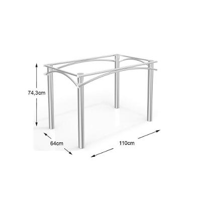 Mesa De Sala Jantar Elba Tampo Madeirado C/ Vidro 120cm Cromada/freijo Bonze - Kappesberg