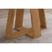 Mesa De Sala Jantar Lins Sc130 C/ Tampo Madeirado C/ Vidro Redondo 140x140cm Nature/off White - Henn