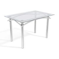 Mesa De Sala Jantar Elba C/ Tampo De Vidro 120cm Cromada - Kappesberg - 1