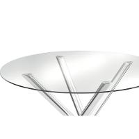 Mesa De Sala Jantar Volga C/ Tampo De Vidro Redondo 95cm Cromada - Kappesberg - 5