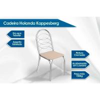 Sala De Jantar Completa Volga C/ Tampo De Vidro 95cm E 4 Cadeiras Holanda Cromada - Courano Preto - Kappesberg - 3