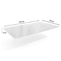 Sala De Jantar Completa Elba Tampo Madeirado C/ Vidro 160cm E 6 Cadeiras Zaria Cromada/preto - Boucle Bege - Kappesberg