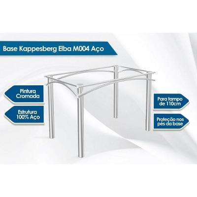 Mesa De Sala Jantar Elba Tampo Madeirado C/ Vidro 120cm Niquel/freijo Bronze - Kappesberg