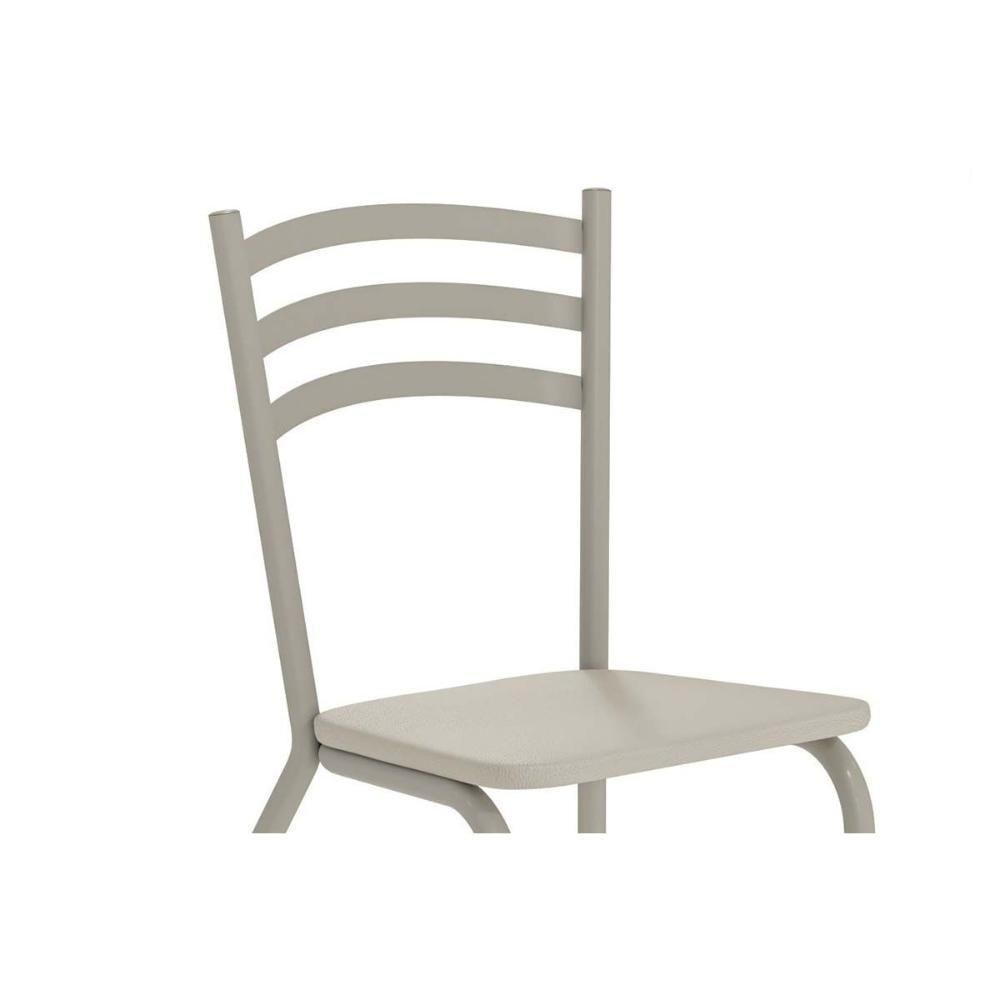 Sala De Jantar Completa Elba C/ Tampo De Madeira 160cm E 6 Cadeiras Portugal Niquel/nogueira - Courano Bege - Kappesberg - 6