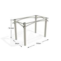 Mesa De Sala Jantar Elba C/ Tampo De Vidro 120cm Niquel - Kappesberg - 4