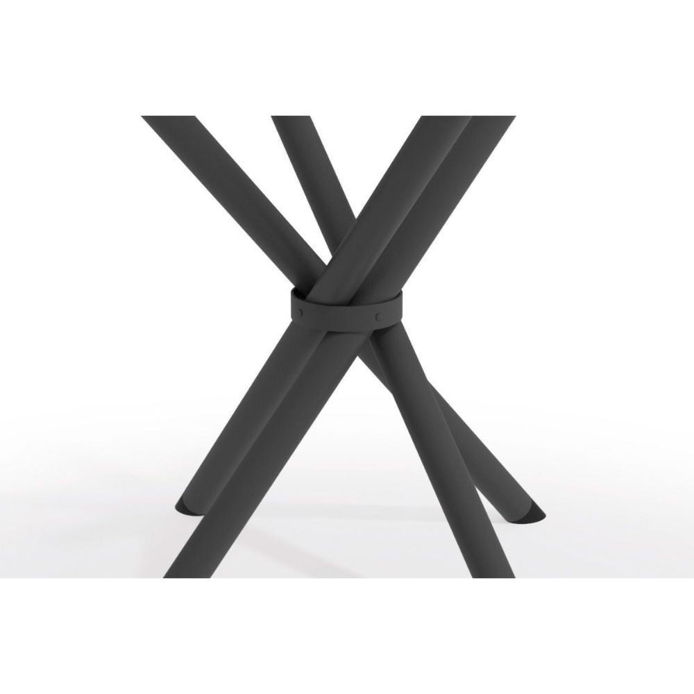 Mesa De Sala Jantar Volga C/ Tampo De Vidro Quadrado 90cm Preto - Kappesberg - 5