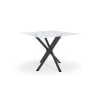 Mesa De Sala Jantar Volga C/ Tampo De Vidro Quadrado 90cm Preto - Kappesberg - 1