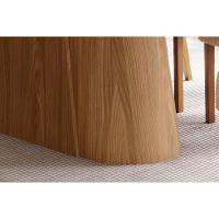 Mesa De Sala Jantar Olivia Sc117 C/ Tampo Madeirado C/ Vidro Curvo 160x90cm Nature - Henn