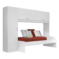 Roupeiro com Cama Multimóveis para Colchão 190x90cm Branca - 1