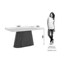 Mesa De Sala Jantar Olivia Sc119 C/ Tampo Madeirado Reto 160x90cm Nature/off White - Henn - 2
