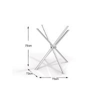 Sala De Jantar Completa Volga C/ Tampo De Madeira 90cm E 4 Cadeiras Zaria Cromada/nogueira - Boucle Cinza - Kappesberg - 5
