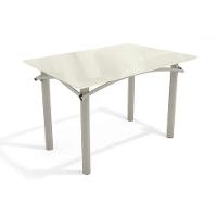 Mesa De Sala Jantar Elba Tampo Madeirado C/ Vidro 120cm Niquel/off White - Kappesberg - 1