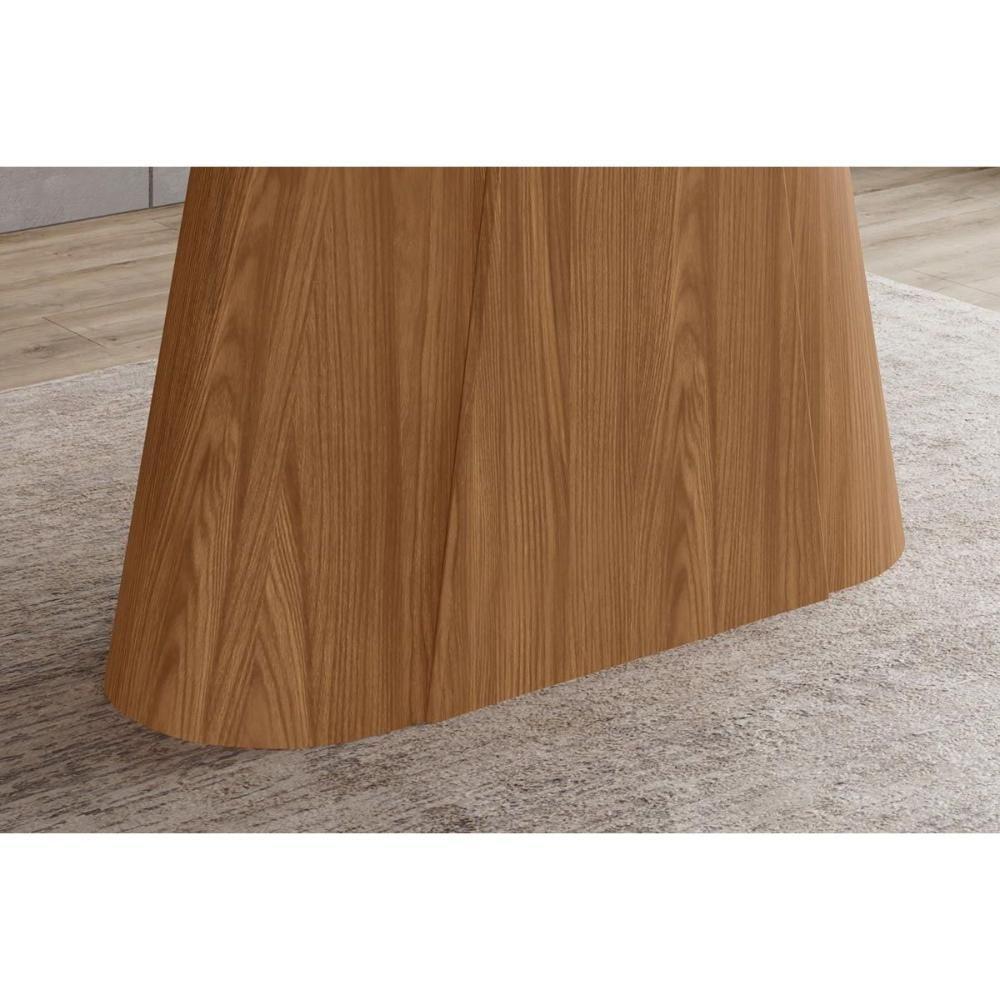 Mesa De Sala Jantar Olivia Sc121 C/ Tampo Madeirado C/ Vidro Curvo 200x90cm Nature/off White - Henn - 6