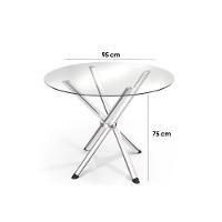 Sala De Jantar Completa Volga C/ Tampo De Vidro 95cm E 4 Cadeiras Holanda Cromada - Courano Preto - Kappesberg - 3