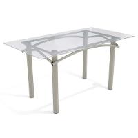 Mesa De Sala Jantar Elba C/ Tampo De Vidro 150cm Niquel - Kappesberg - 1