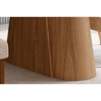 Mesa De Sala Jantar Olivia Sc120 C/ Tampo Madeirado C/ Vidro Curvo 180x90cm Nature/off White - Henn