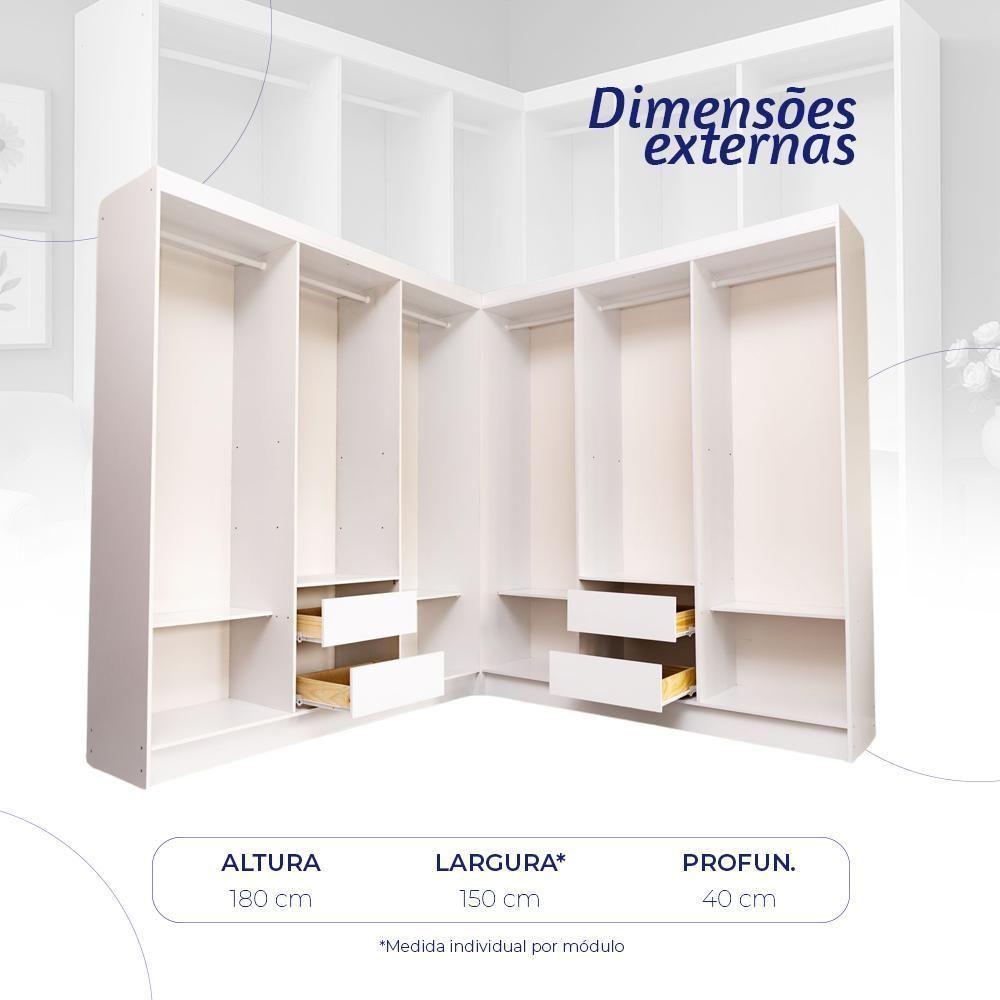 Closet Casal Duplo Evidencia Moveis - Branco - 3