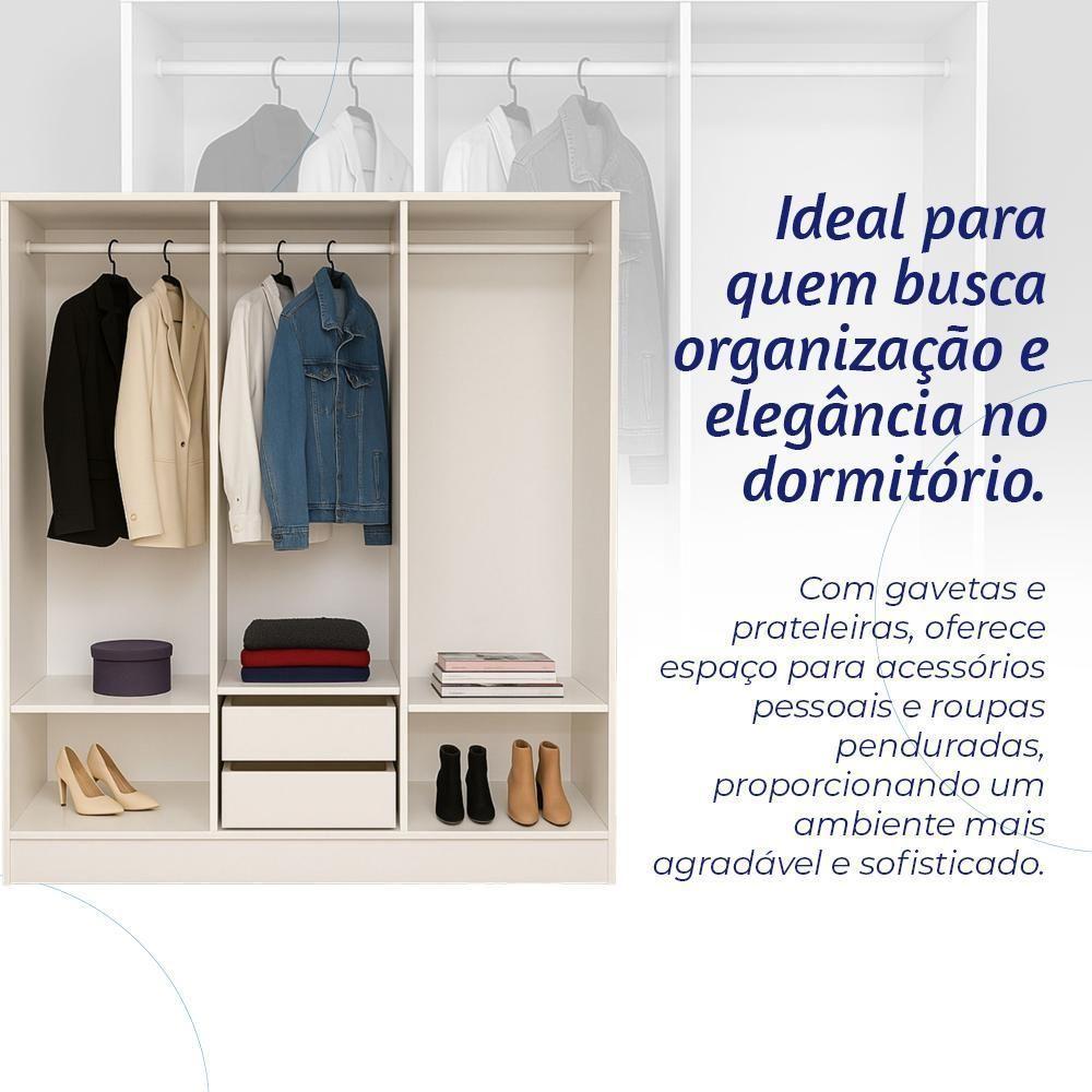 Closet Casal Duplo Evidencia Moveis - Branco - 4