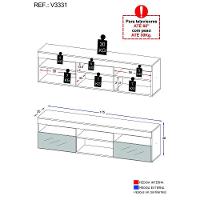 Rack Tv 65" Suspenso Com Espelho 2 Portas Paris Multimóveis V3331 Preto Preto - 5