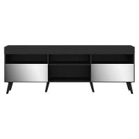 Rack Tv 65" Retrô Com Espelho 2 Portas Paris Multimóveis V3332 Preto Preto - 3